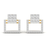 Ivana Jewels Earrings Yellow Gold / 14KT Square Style Round Cut Diamond Earring Studs