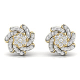 Ivana Jewels Earrings Yellow Gold / 14KT Swirl Design Studs