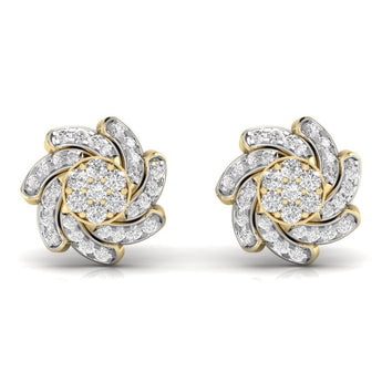 Ivana Jewels Earrings Yellow Gold / 14KT Swirl Design Studs