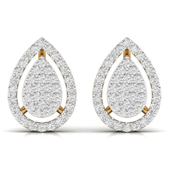 Ivana Jewels Earrings Yellow Gold / 14KT Teardrop Round Cut Diamond Earrings