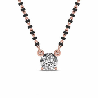 Ivana Jewels Mangal Sutra Rose Gold / 14KT Single Solitaire 1.1 Carat Round Diamond Mangalsutra