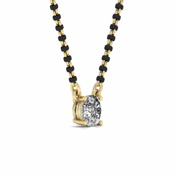 Ivana Jewels Mangal Sutra Single Solitaire 1.1 Carat Round Diamond Mangalsutra