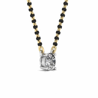 Ivana Jewels Mangal Sutra Single Solitaire 1.1 Carat Round Diamond Mangalsutra
