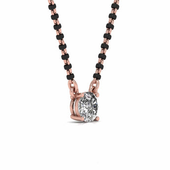 Ivana Jewels Mangal Sutra Single Solitaire 1.1 Carat Round Diamond Mangalsutra