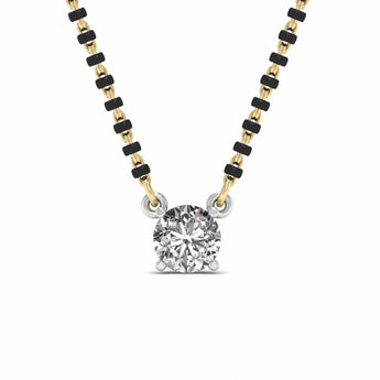 Ivana Jewels Mangal Sutra White Gold / 14KT Single Solitaire 1.1 Carat Round Diamond Mangalsutra