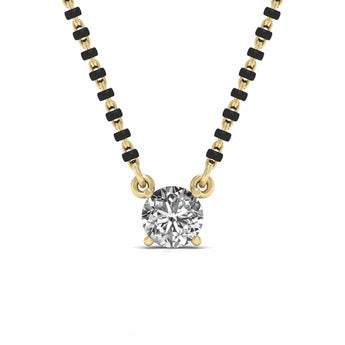 Ivana Jewels Mangal Sutra Yellow Gold / 14KT Single Solitaire 1.1 Carat Round Diamond Mangalsutra