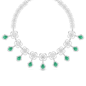 Ivana Jewels Necklace Fancy Shape Diamonds & Round Shape Diamonds Necklace