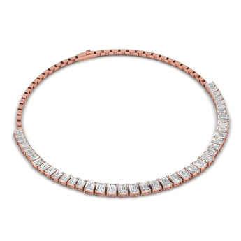 Ivana Jewels Necklace Rose Gold / 14KT Emerald Cut Diamonds Elegance Necklace