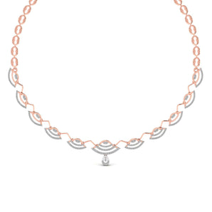 Ivana Jewels Necklace Rose Gold / 14KT Party Wear Round Cut Diamonds Necklace