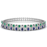 Ivana Jewels Necklace White Gold / 14KT Touch Of Luxury Diamonds & Gem Stone Necklace
