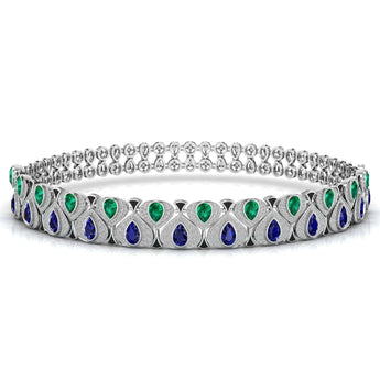 Ivana Jewels Necklace White Gold / 14KT Touch Of Luxury Diamonds & Gem Stone Necklace