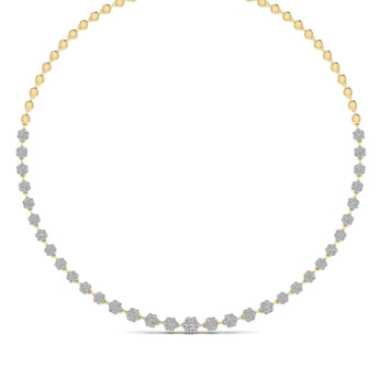 Ivana Jewels Necklace Yellow Gold / 14KT Lab Grown Round Cut Diamonds Necklace For Her