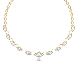 Ivana Jewels Necklace Yellow Gold / 14KT Party Wear Round Cut Diamonds Necklace