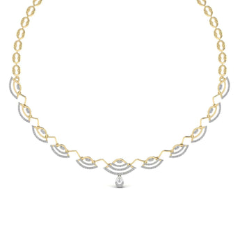 Ivana Jewels Necklace Yellow Gold / 14KT Party Wear Round Cut Diamonds Necklace