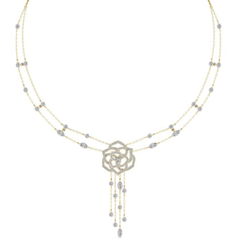 Ivana Jewels Necklace Yellow Gold / 14KT Round Cut Diamonds Glamorous Necklace