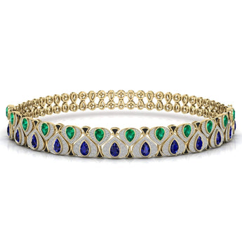 Ivana Jewels Necklace Yellow Gold / 14KT Touch Of Luxury Diamonds & Gem Stone Necklace