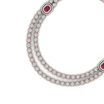 Ivana Jewels Necklaces Double Chain Diamond Necklace
