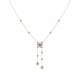 Ivana Jewels Necklaces Rose Gold / 14KT Dainty Crystal Chain Necklace