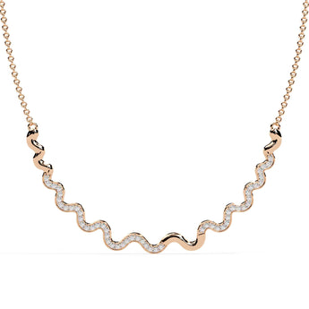 Ivana Jewels Necklaces Rose Gold / 14KT Delicate Diamond Curve Necklace