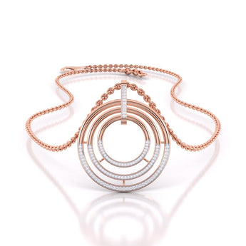 Ivana Jewels Necklaces Rose Gold / 14KT Diamond Circlet Pendant