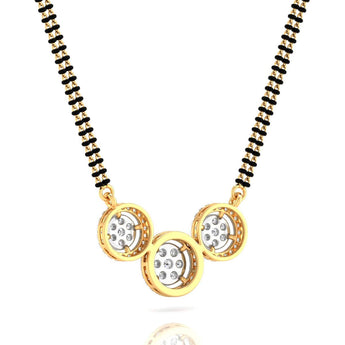 Ivana Jewels Necklaces Three Circle Of Round Diamond Mangal sutra Pendant