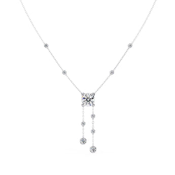 Ivana Jewels Necklaces White Gold / 14KT Dainty Crystal Chain Necklace
