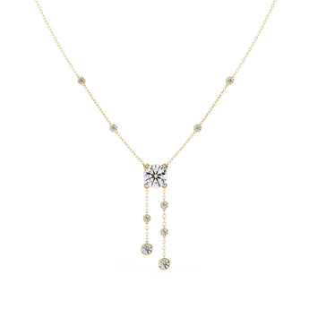Ivana Jewels Necklaces Yellow Gold / 14KT Dainty Crystal Chain Necklace