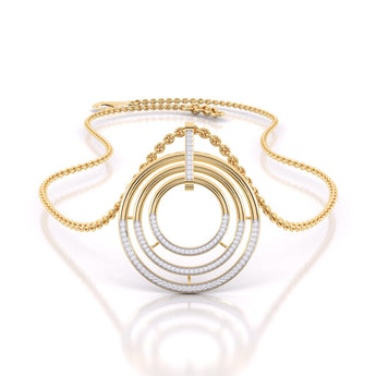 Ivana Jewels Necklaces Yellow Gold / 14KT Diamond Circlet Pendant