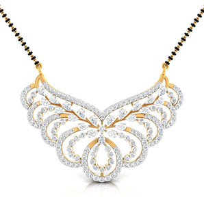 Ivana Jewels Necklaces Yellow Gold / 14KT Pear & Round Cut Diamond Encrusted Floral Pendant