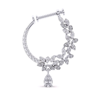 Ivana Jewels Nose Pin White Gold / 14KT Fancy Shape & Round Diamond Nose Pin