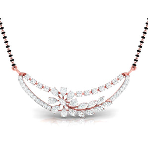 Ivana Jewels Pendant Rose Gold / 14KT Fancy & Round Diamond Crescent Moon Mangalsutra