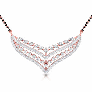 Ivana Jewels Pendant Rose Gold / 14KT Marquise & Round Cut Diamond Cascade Mangalsutra