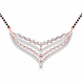 Ivana Jewels Pendant Rose Gold / 14KT Marquise & Round Cut Diamond Cascade Mangalsutra