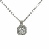 Ivana Jewels Pendant White Gold / 14KT 1 Carat Solitaire Round Diamond Halo Of Light Pendant