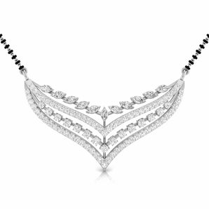 Ivana Jewels Pendant White Gold / 14KT Marquise & Round Cut Diamond Cascade Mangalsutra