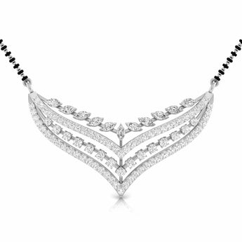 Ivana Jewels Pendant White Gold / 14KT Marquise & Round Cut Diamond Cascade Mangalsutra