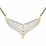 Ivana Jewels Pendant Yellow Gold / 14KT Marquise & Round Cut Diamond Cascade Mangalsutra
