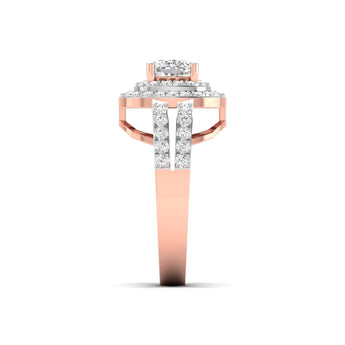 Ivana Jewels Ring Cushion Cut Diamond Engagement Ring with Pave Band