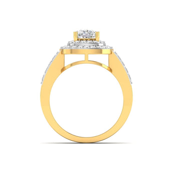 Ivana Jewels Ring Cushion Cut Diamond Engagement Ring with Pave Band