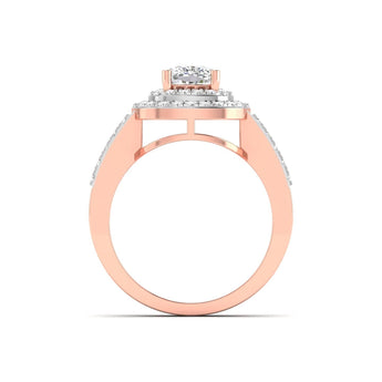 Ivana Jewels Ring Cushion Cut Diamond Engagement Ring with Pave Band