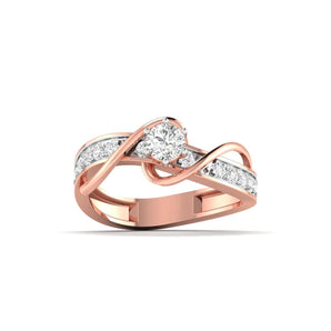 Ivana Jewels Ring Rose Gold / 14KT Modern Gold Ring with Diamond Accents