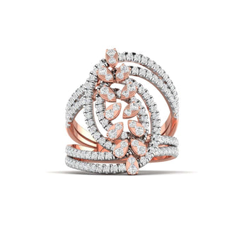 Ivana Jewels Ring Rose Gold / 14KT Openwork Diamond Statement Ring