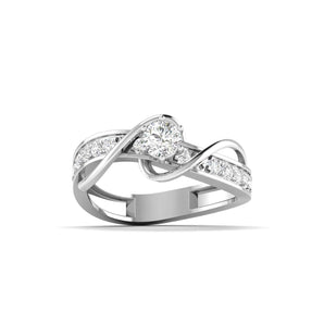 Ivana Jewels Ring White Gold / 14KT Modern Gold Ring with Diamond Accents
