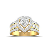 Ivana Jewels Ring Yellow Gold / 14KT Heart Cut Diamond Engagement Ring with Baguette Side Stones