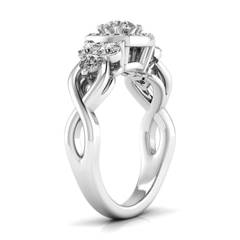Ivana Jewels Rings 0.50 Carat Solitaire Square Halo Diamond Ring