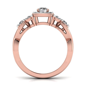 Ivana Jewels Rings 0.50 Carat Solitaire Square Halo Diamond Ring