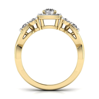 Ivana Jewels Rings 0.50 Carat Solitaire Square Halo Diamond Ring