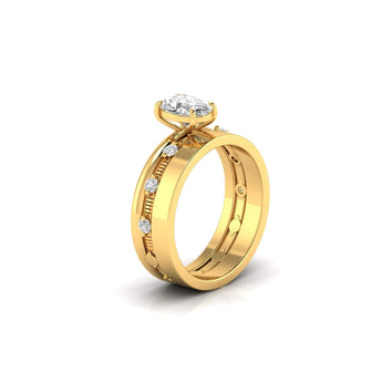 Ivana Jewels Rings 1.01 Carat Centre Solitaire Oval Diamond Celestial Circle Ring