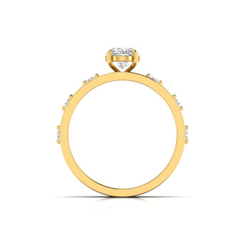 Ivana Jewels Rings 1.01 Carat Centre Solitaire Oval Diamond Celestial Circle Ring