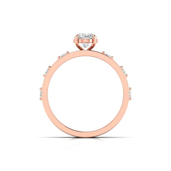 Ivana Jewels Rings 1.01 Carat Centre Solitaire Oval Diamond Celestial Circle Ring